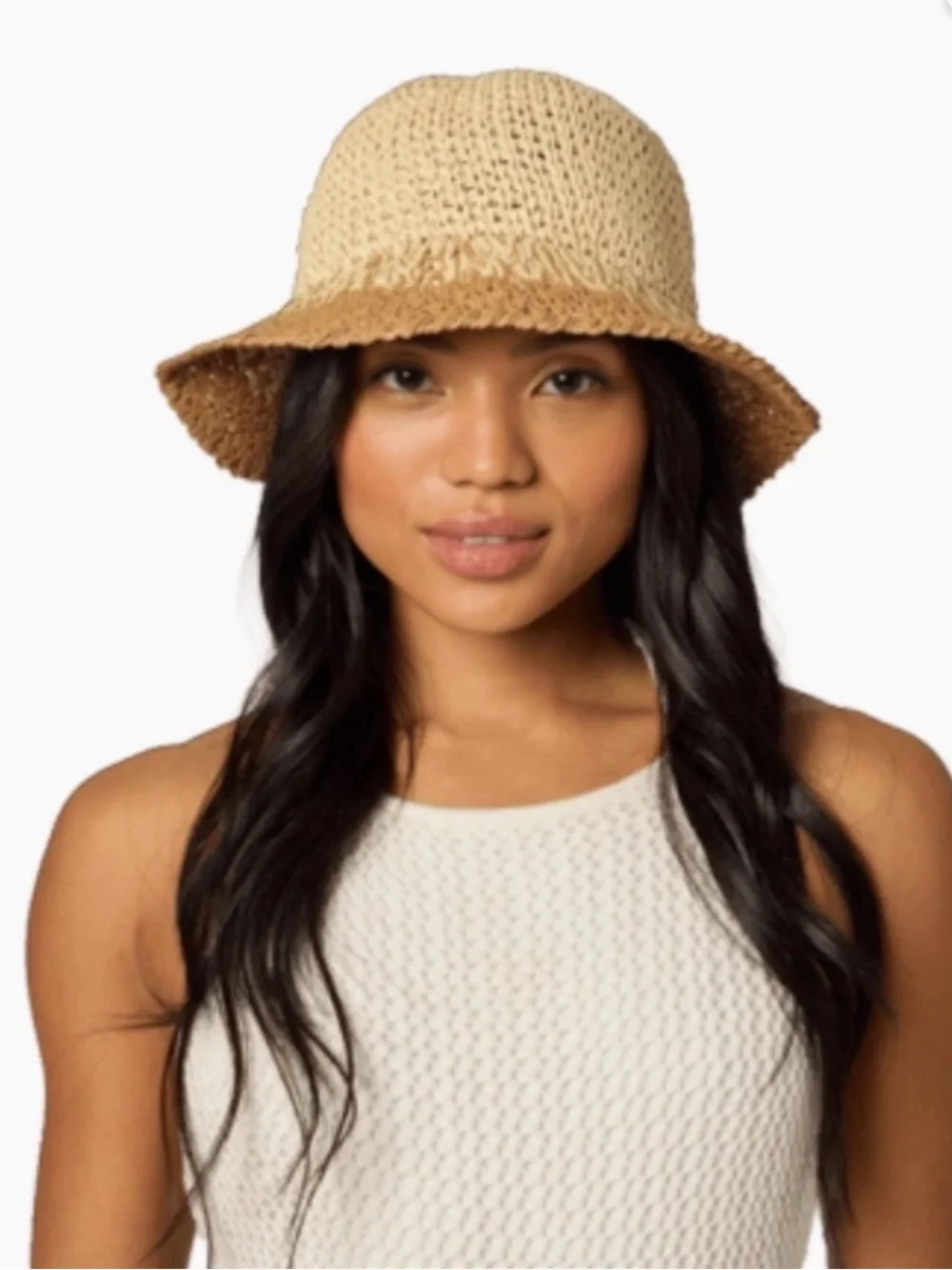 Eugenia Kim Natural Beige Woven Bucket Hat